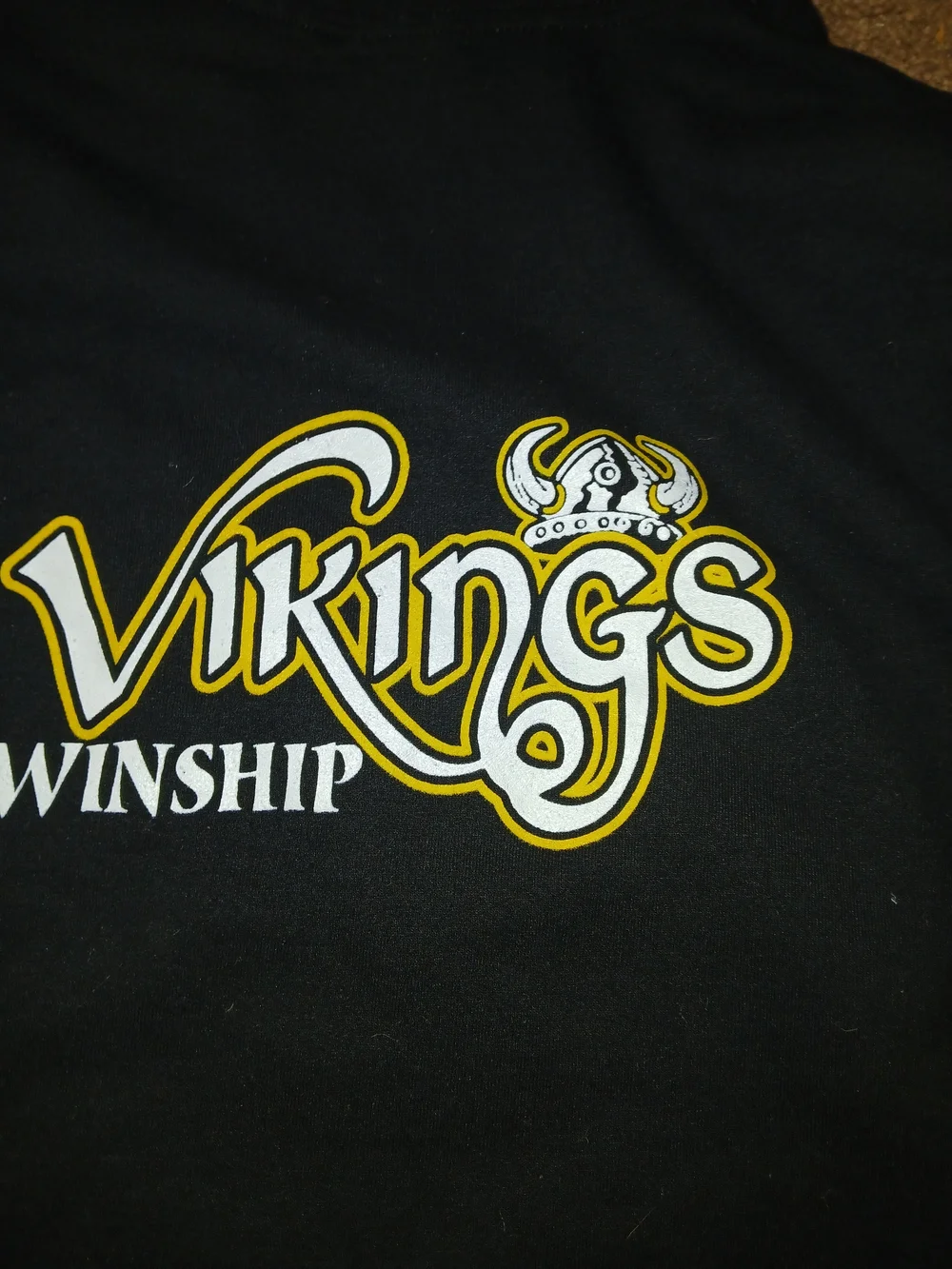 Viking Winship Black Hoodie with Yellow Logo - Picture 2 of 3